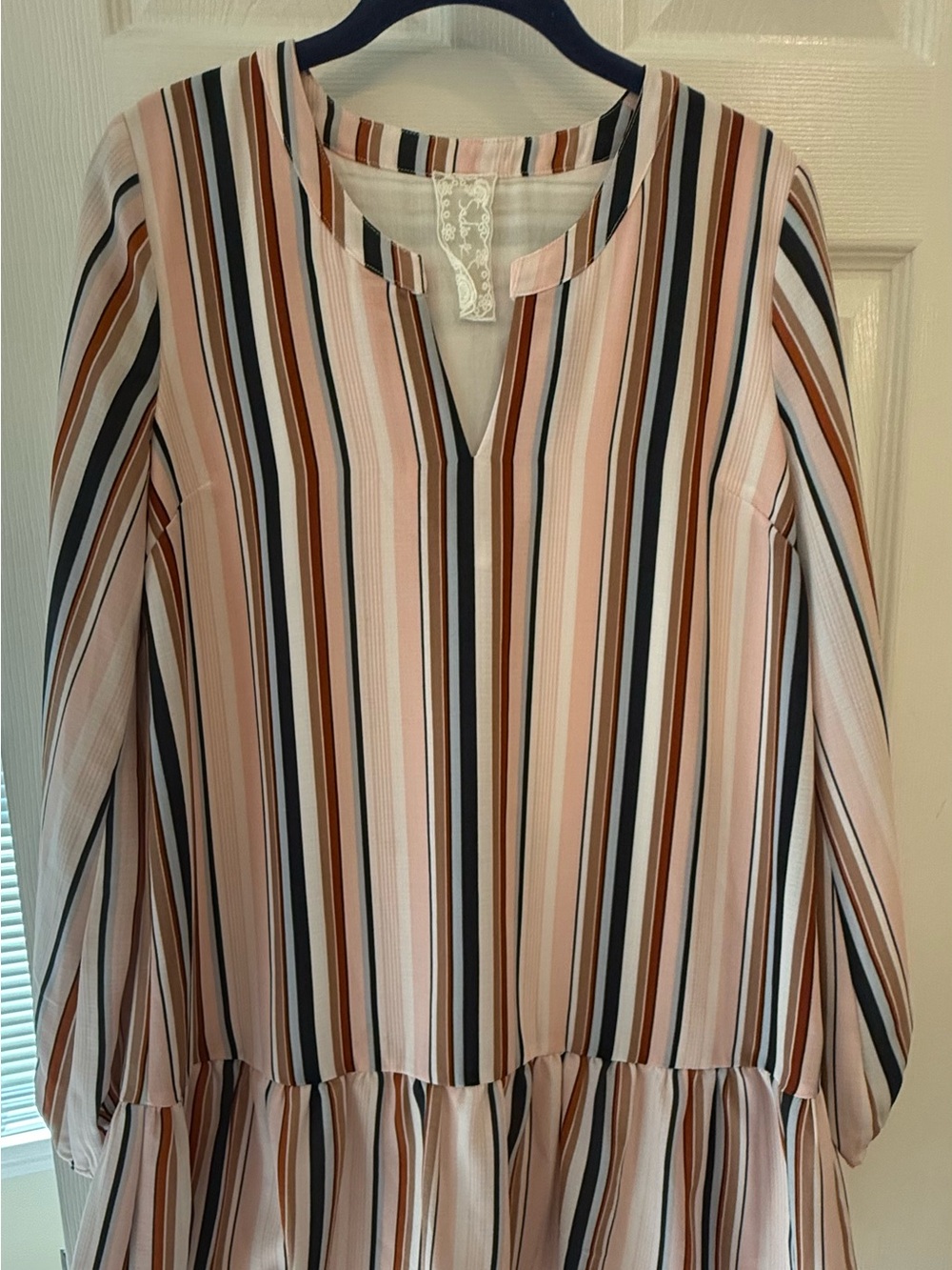Sadie & Sage Pink Multi-Stripe Midi Dress